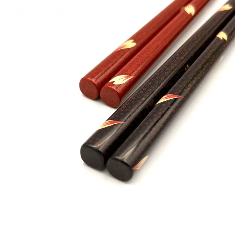 送料無料】津軽塗箸 七々子塗 桜蒔絵 夫婦箸セット【桐箱入】 - お