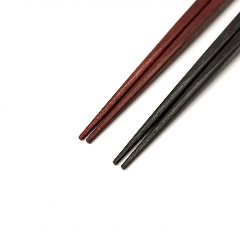 送料無料】彫印市松 黒 茶 夫婦箸セット【桐箱入】 - お買い物｜日本