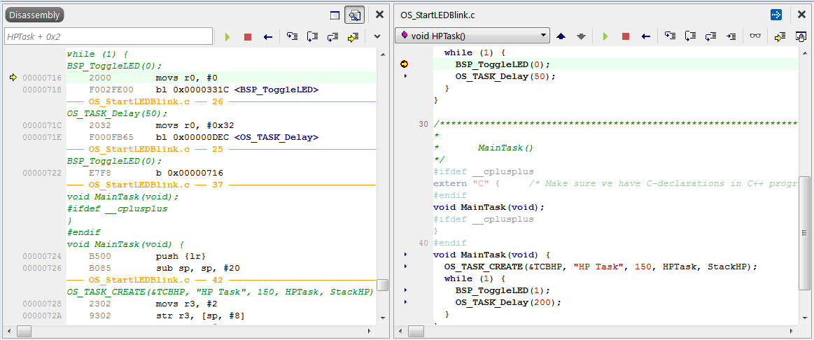 Embedded Studio：デバッグ機能