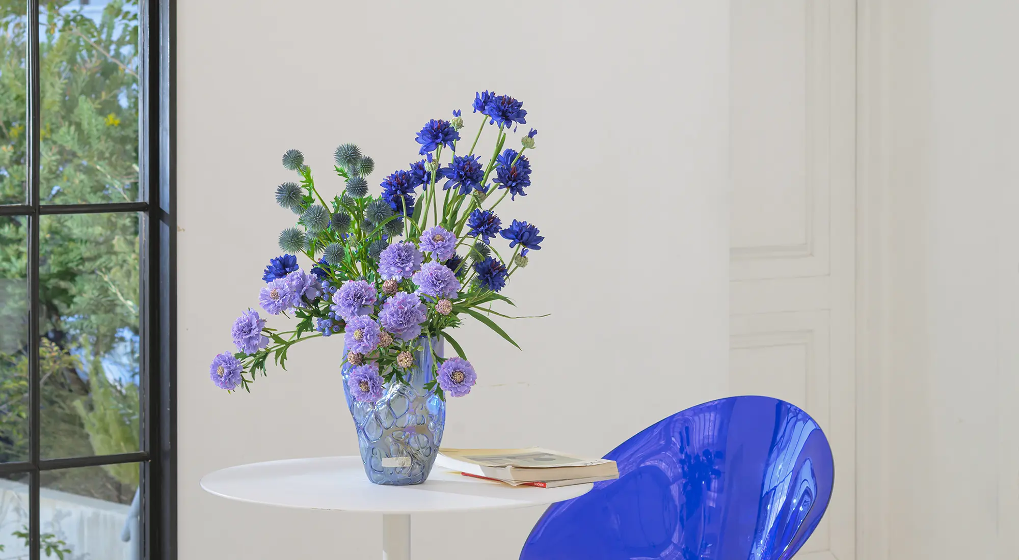 コーンフラワー＆スカビオサ4L25 アートフラワー アーティフィシャル