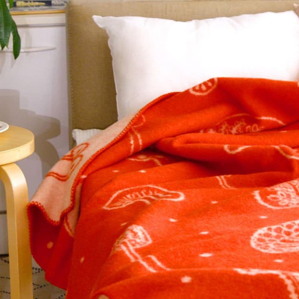 KLIPPAN/クリッパン ウール シングルブランケット FOREST LAMP レッド