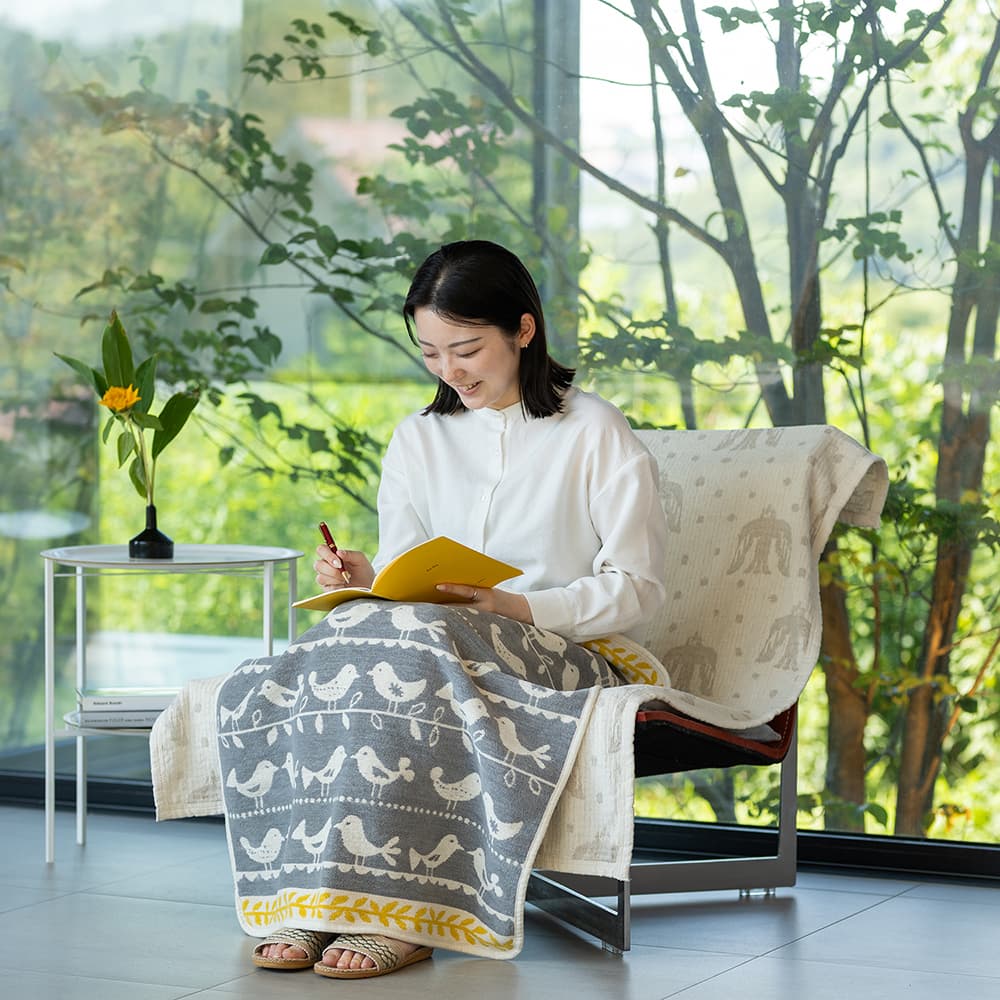 KLIPPAN/クリッパン シュニールコットン ミニブランケット バーズ