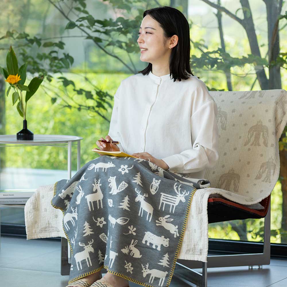 KLIPPAN/クリッパン ライトコットン ミニブランケット フォレスト