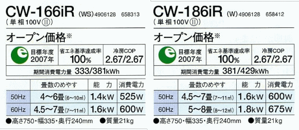 コロナ ＞窓用エアコン：2006年ルームエアコン徹底比較