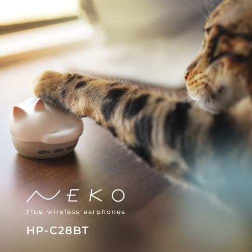 HP-C28BTW シロ 猫のかたちの完全ワイヤレスイヤホン NEKO Bluetooth5