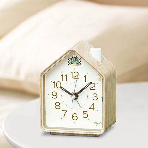 NR453A 鳥の鳴き声/電子音切替式 目覚まし時計 スイープセコンド 連続