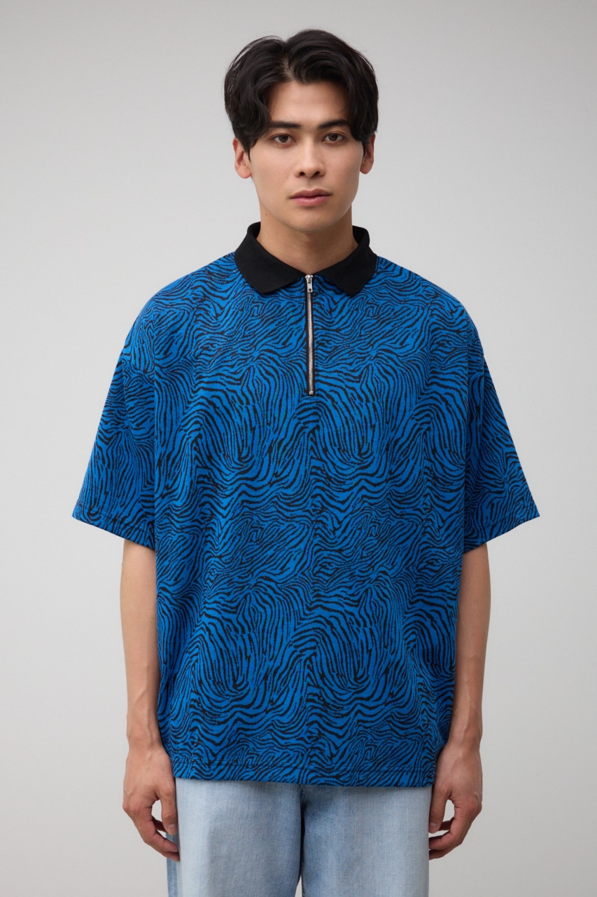 AZUL BY MOUSSY | オーバーサイズジャガードニットポロ (ニット