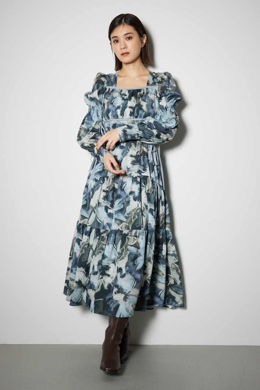 rienda | サイドリボンフレアワンピース (ワンピース(ロング） ) |SHEL