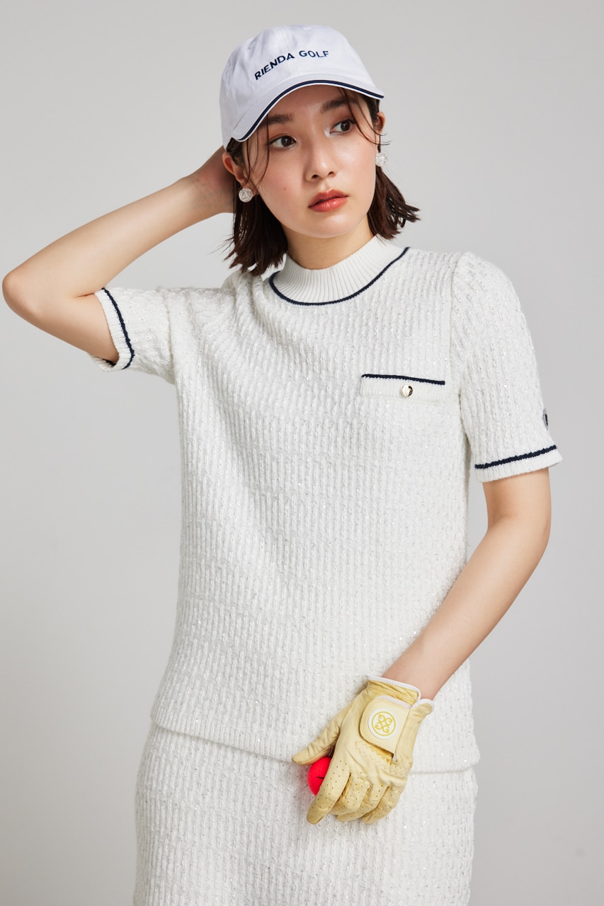 RIENDA GOLF | 【RIENDA GOLF】シャイニーツイードモックネックニット