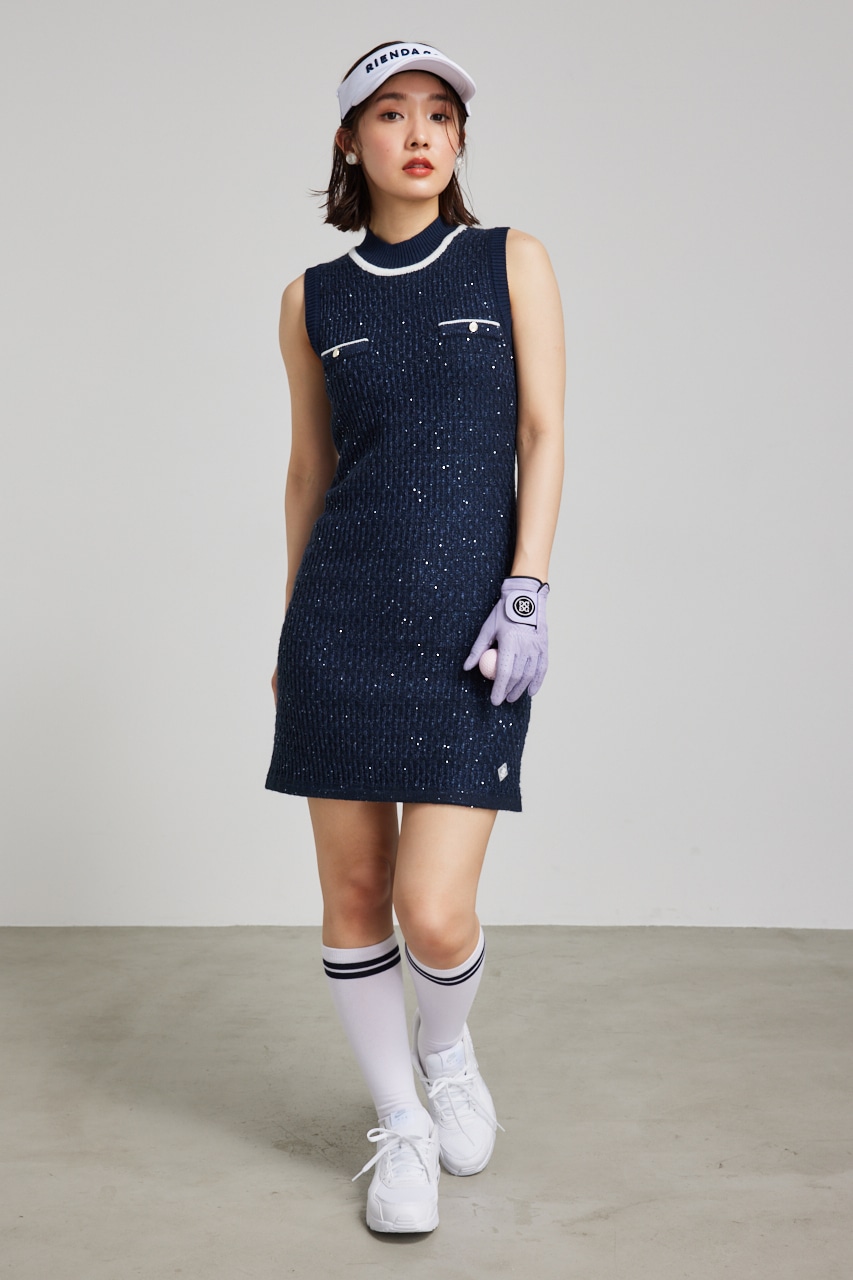 RIENDA GOLF | 【RIENDA GOLF】シャイニーツイードモックネックニット