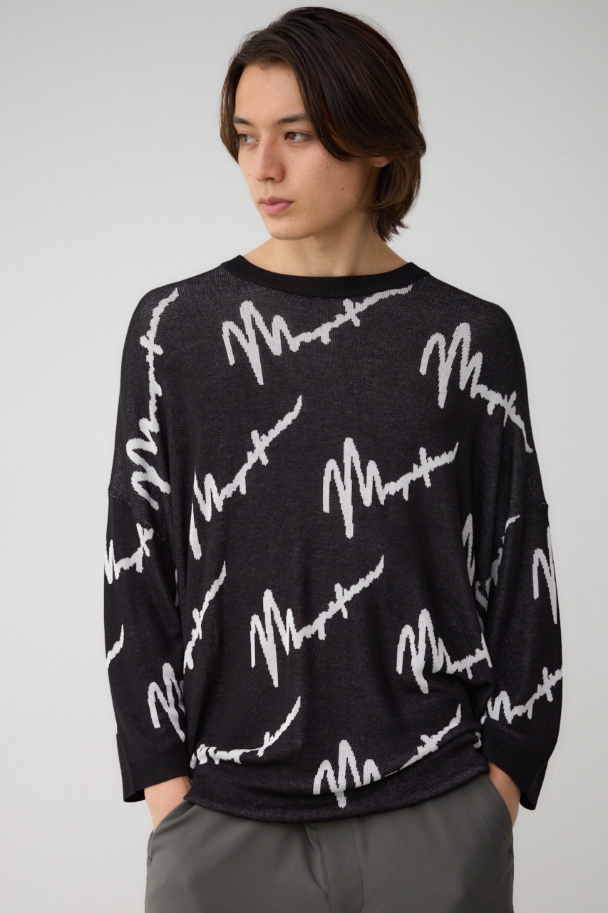 AZUL BY MOUSSY | ロゴ総柄7分袖ニット (ニット ) |SHEL'TTER WEBSTORE