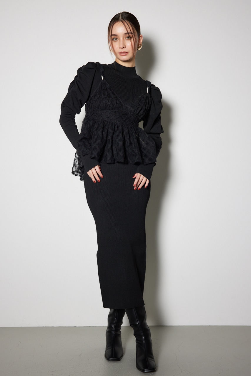 rienda | ビスチェセットニットワンピース (ワンピース(ミニ