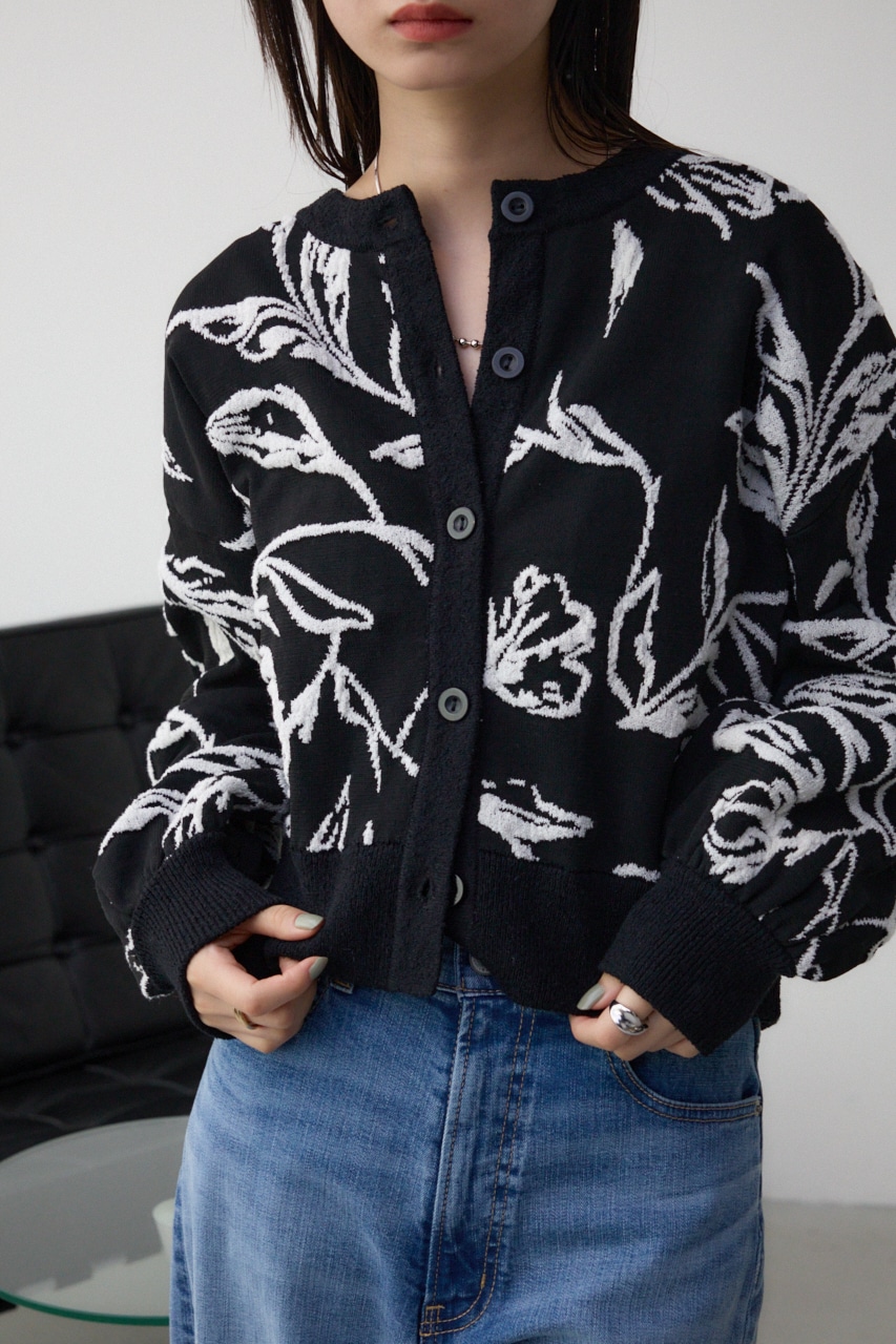 AZUL BY MOUSSY | 2WAY線花柄ジャガードカーディガン (カーディガン