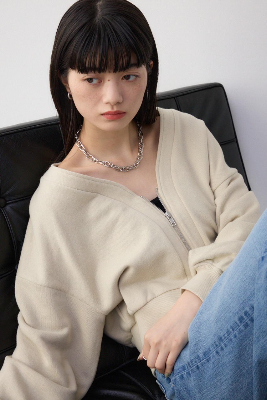 AZUL BY MOUSSY | フロントZIPウラケカーディガン (カーディガン