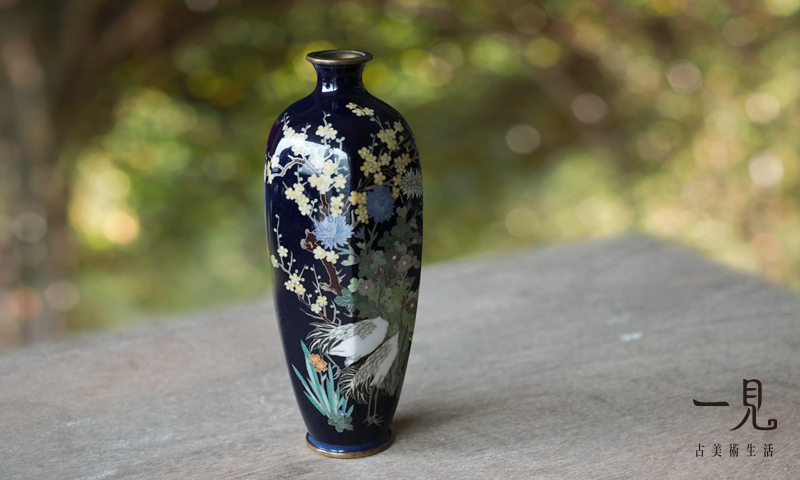 七寶仙鶴瑞壽掐絲六角瓶＿ 難得一見‧ 花道具聚珍繁華極致精細之美