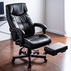 社長椅子（レザーチェア・本革・牛革・リクライニング・オットマン