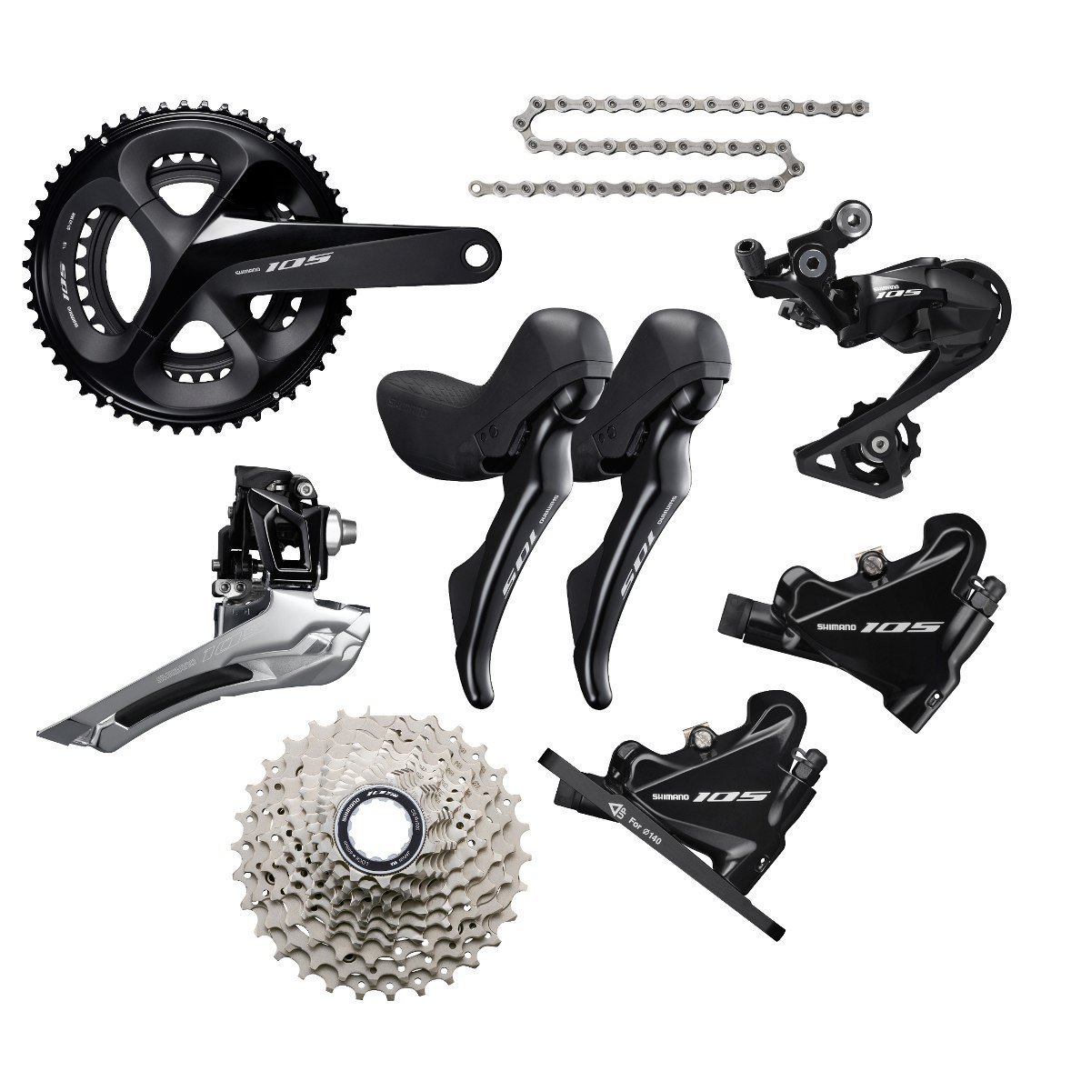 EuroBikeParts: Shimano 105 R7020 Hydraulic Group 8pc 11s Black