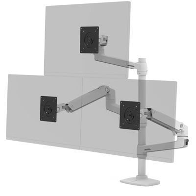 Ergotron LX Dual Stacking Arm with Tall Pole | Multi-Monitor Mount