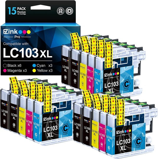 Brother LC-103XL LC103XL Compatible Ink Cartridge (15 Pack) | E-Z Ink