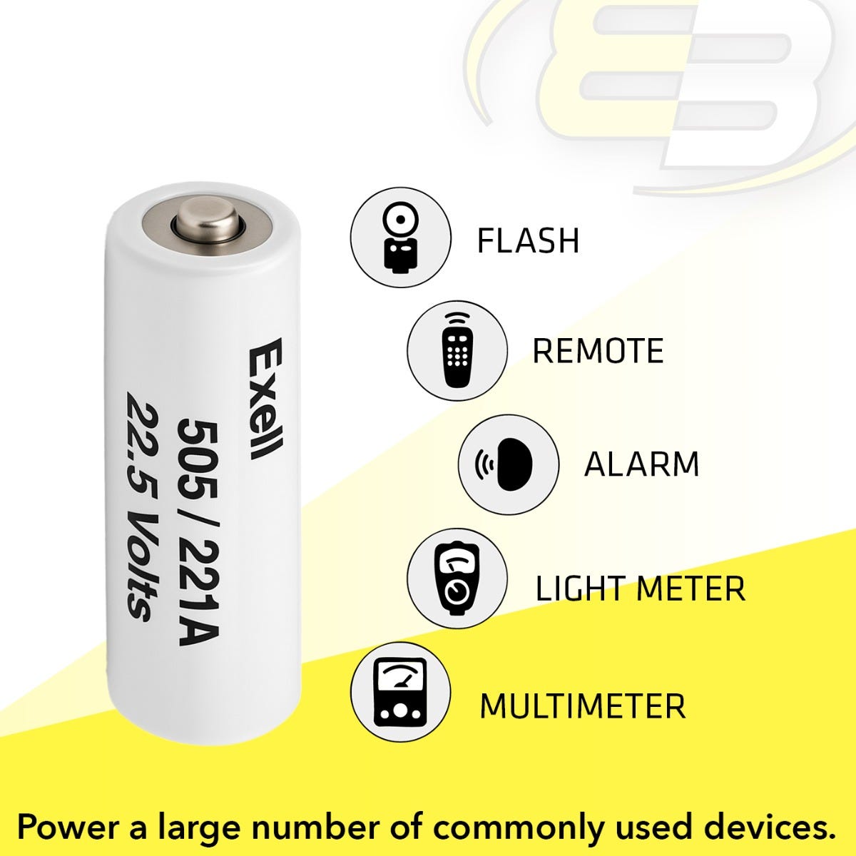 Exell A221 505A Alkaline 22.5V Battery NEDA 221 BLR155 15F15