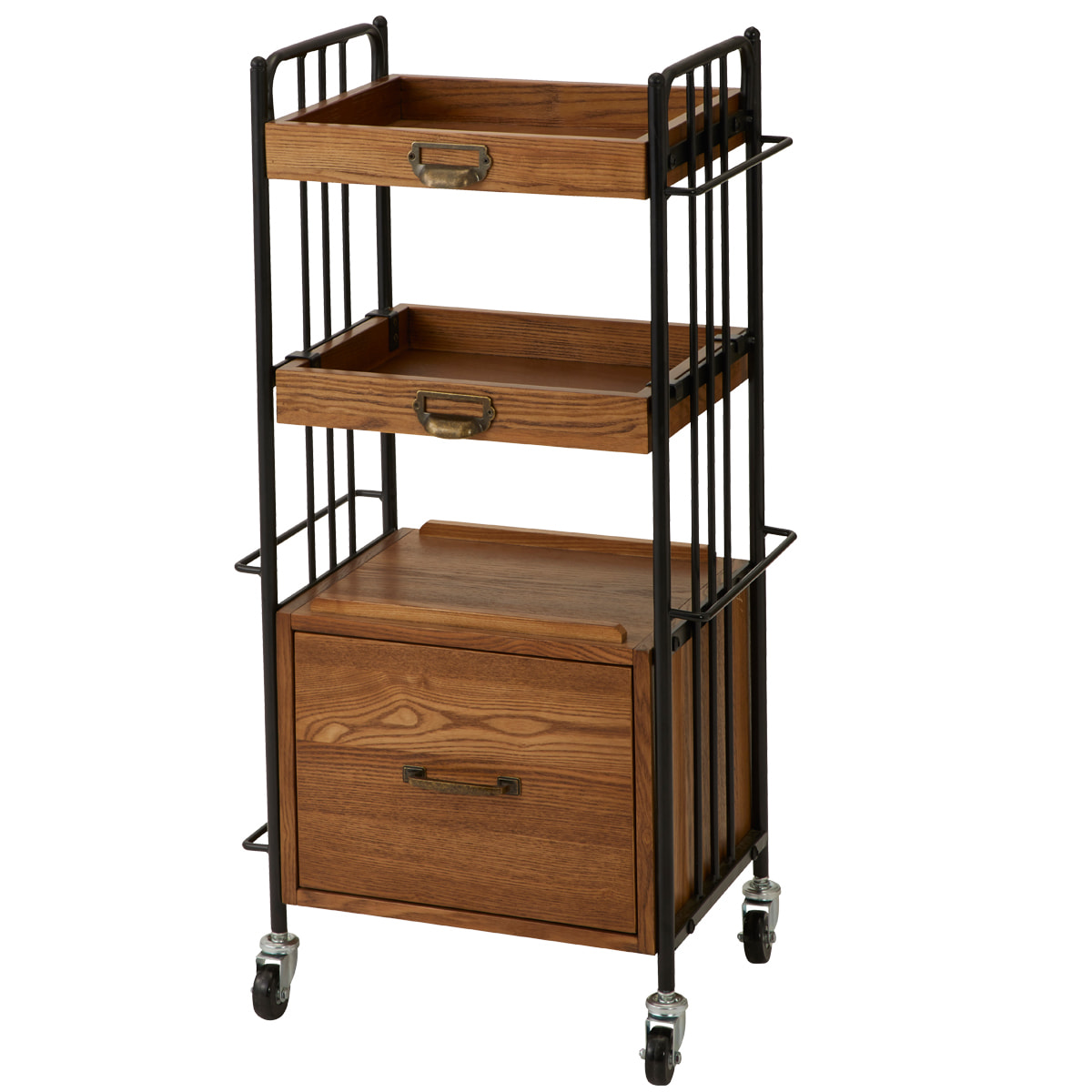 シャビーシック】アンティーク木製ワゴン DIAN（ディアン）Type BOX