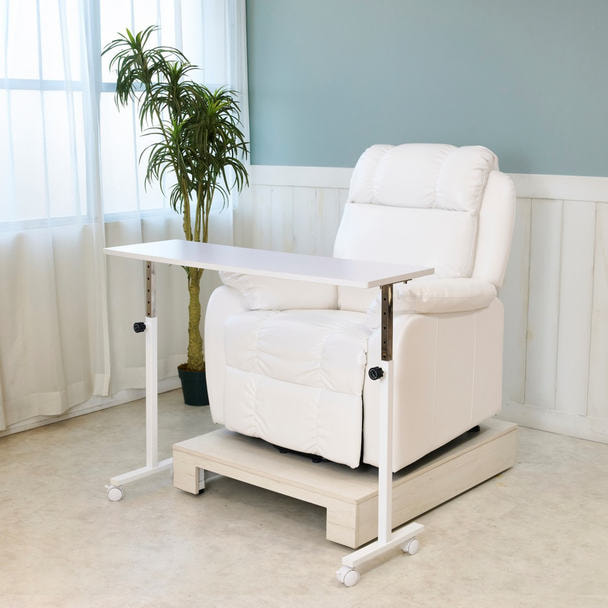 ソファ用ネイルテーブルワイドタイプ(昇降機能＆キャスター付き)の通販