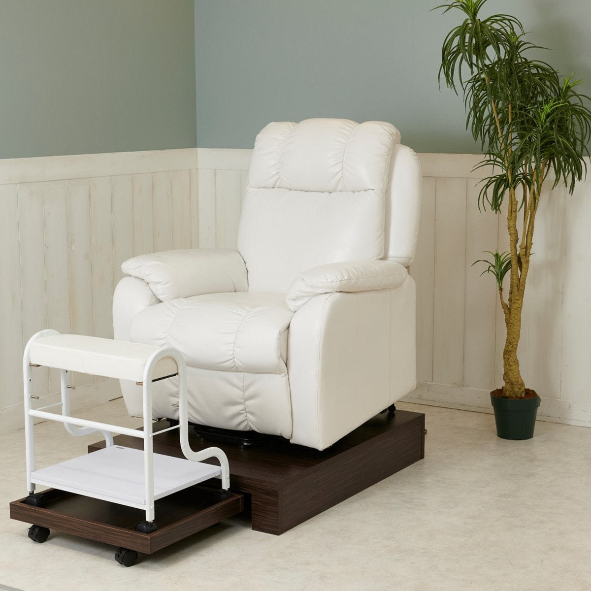 NATURAL Series】リクライニングチェアステージ(木製)ウッドダーク