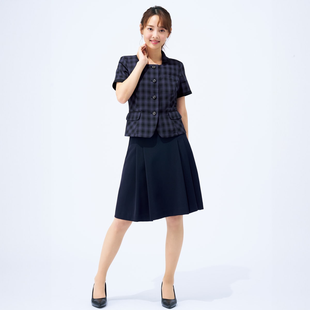 FS45791 バックアップカイロポケット付ソフトプリーツスカート｜医療用