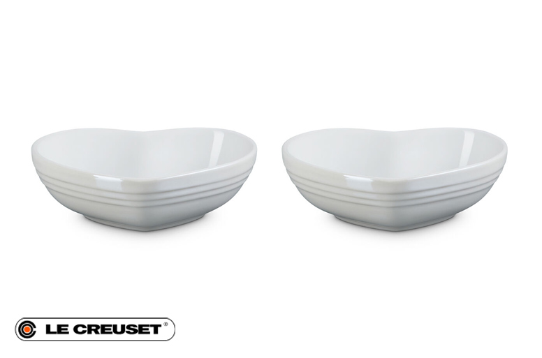 ハート・ディッシュ｜ル・クルーゼのペア食器付き祝電ギフト【For-Denpo】