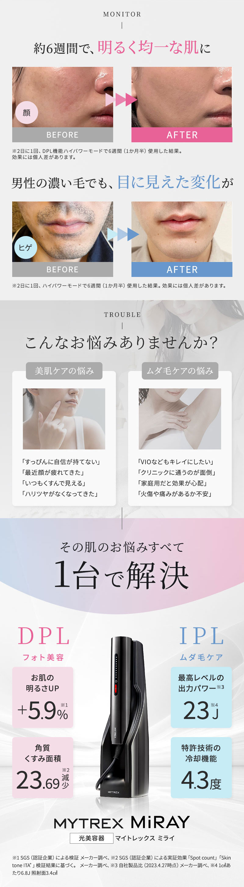 正規品販売店】MYTREX マイトレックス ミライ 光美容器 MT-MR22B