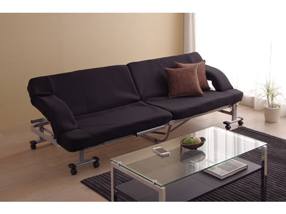 アイリスオーヤマ 折りたたみソファベッド ブラック OTB-SFN 通販