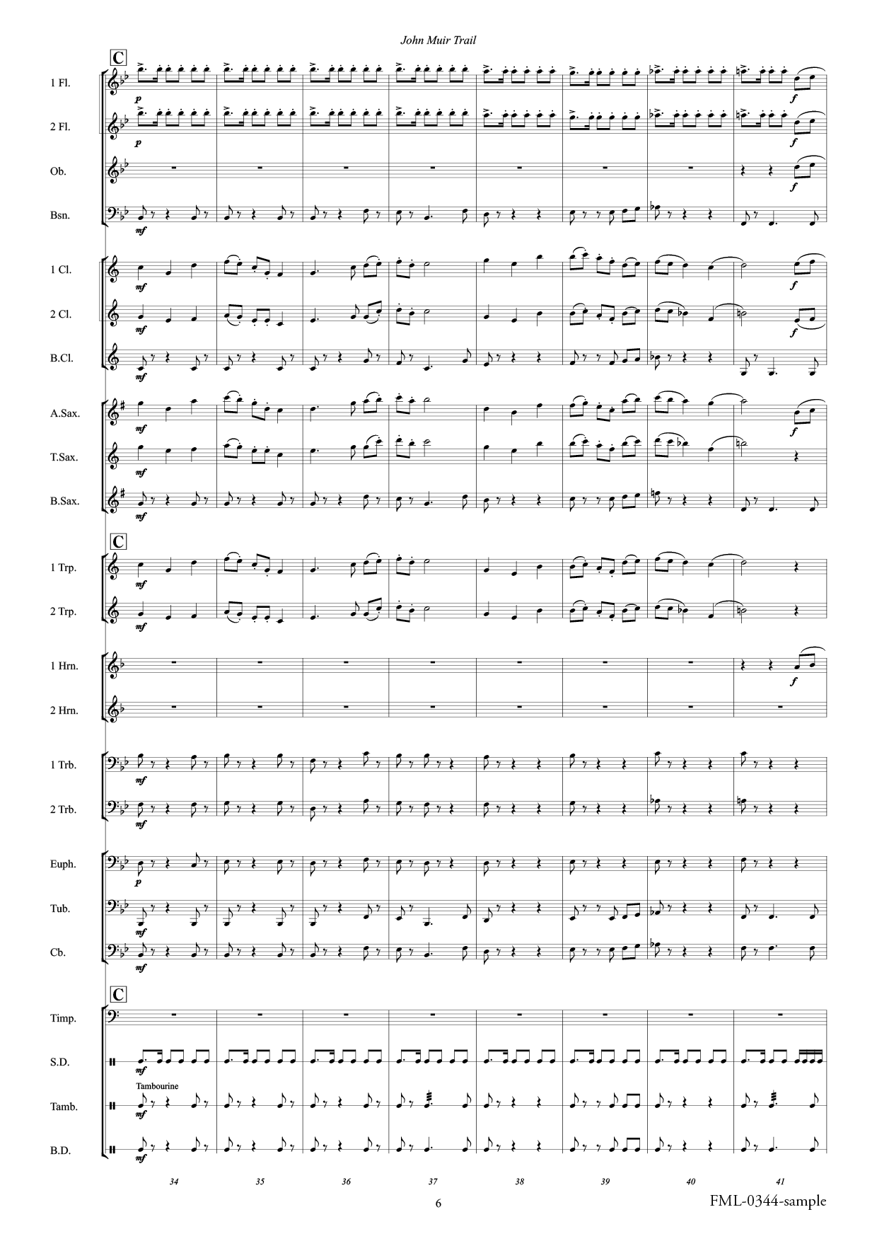 ジョン・ミューア・トレイル：樽屋雅徳 [吹奏楽スコア] - フォスター