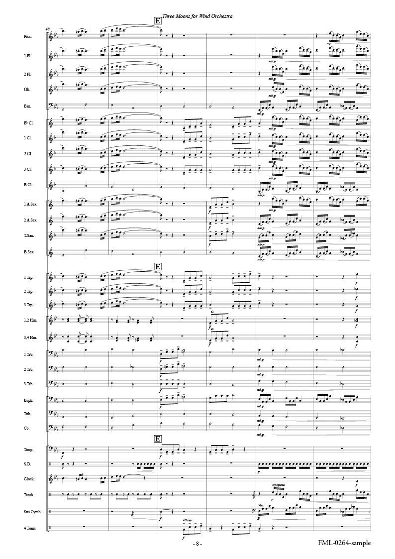 吹奏楽のための「三つの月」：福島弘和 [吹奏楽スコア] - フォスター