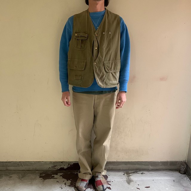 50年代 アメリカンフィールド コットン カーキ ハーフムーンポケット