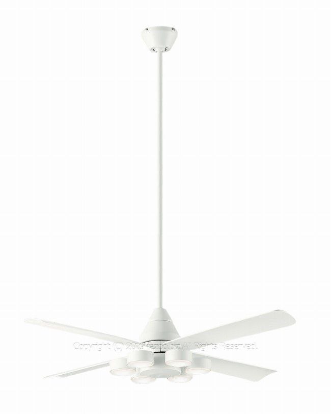 大風量 傾斜対応 LED 電球色 6灯 ダイコー製シーリングファンライト