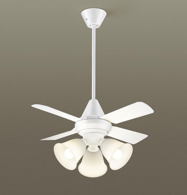 傾斜対応 LED 電球色/昼光色 3灯 パナソニック製シーリングファン