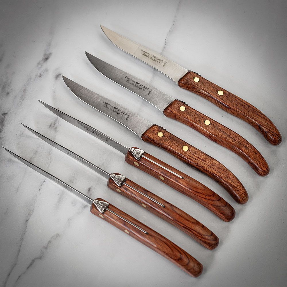 Claude Dozorme Box 6 Grill Steak Knives - Exotic Wood | Steak Kni