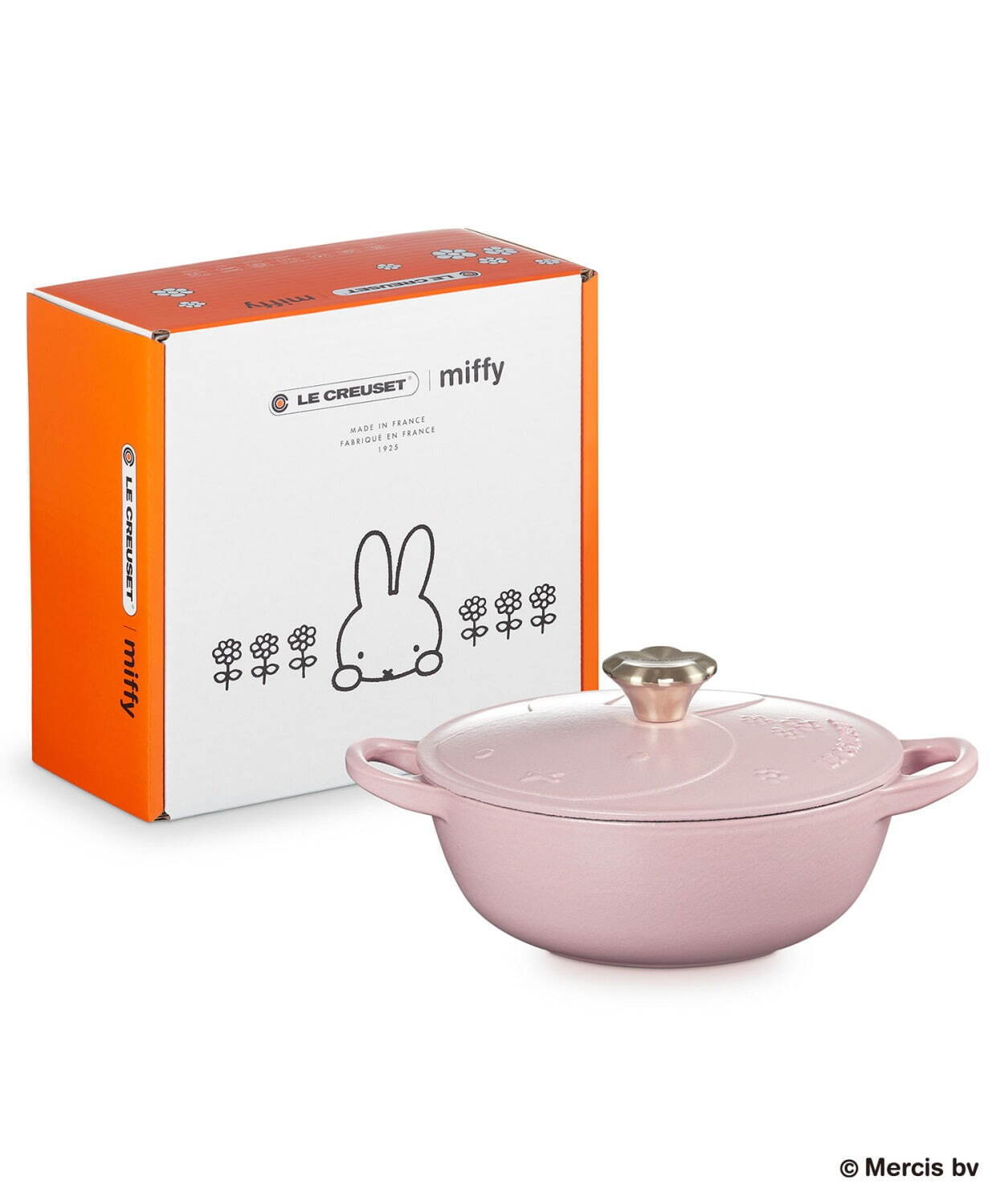 ル・クルーゼ×ミッフィー“花型”鍋＆コラボプレート、イラスト入り
