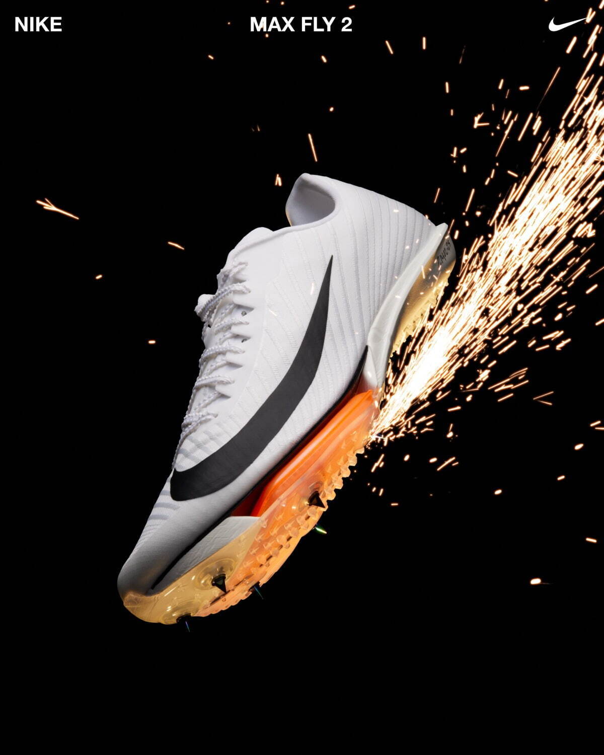 ナイキのスパイクシューズ新色、ホワイト基調アッパーにオレンジの