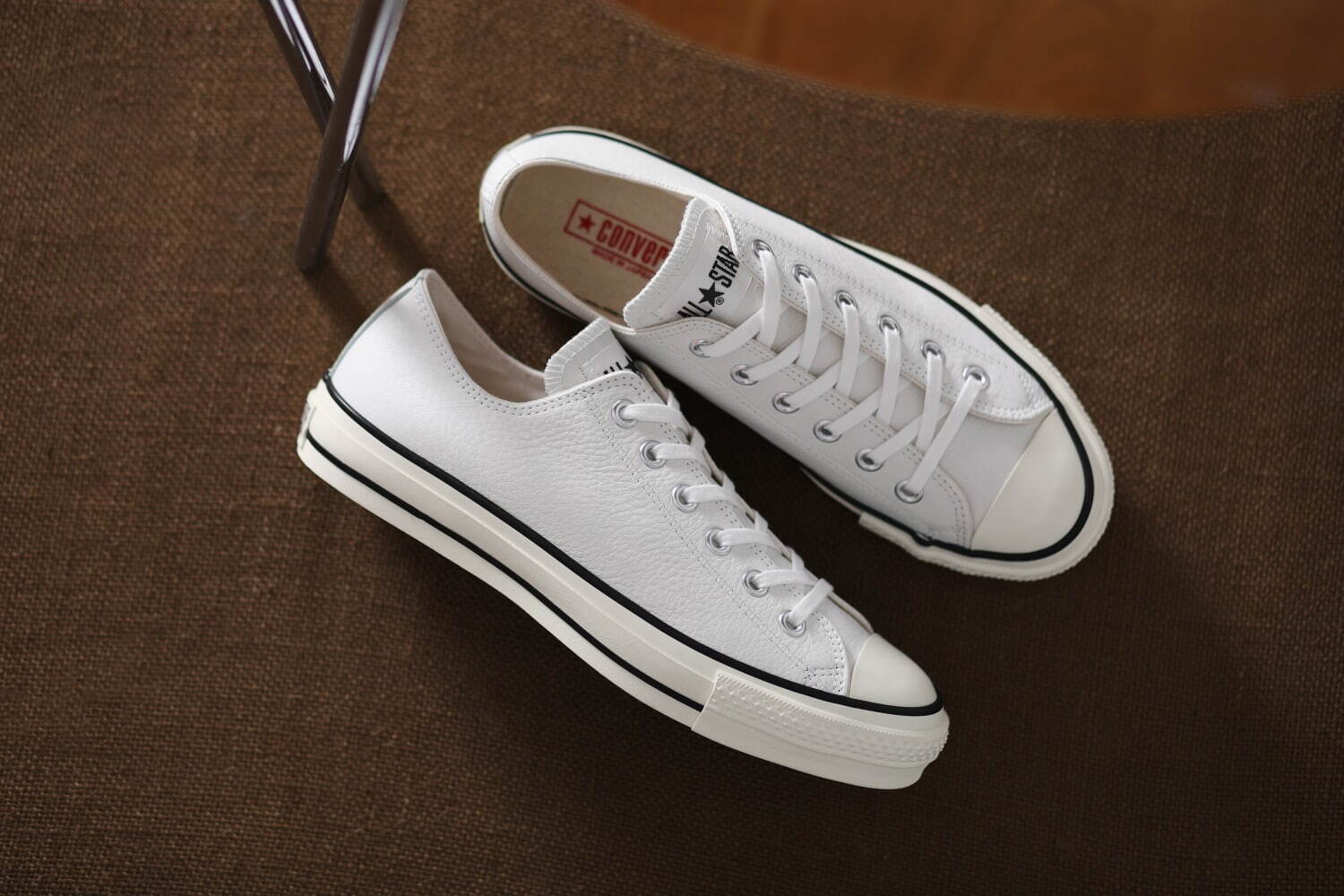 コンバース「オールスター」新作スニーカー、上質な“ホワイトレザー
