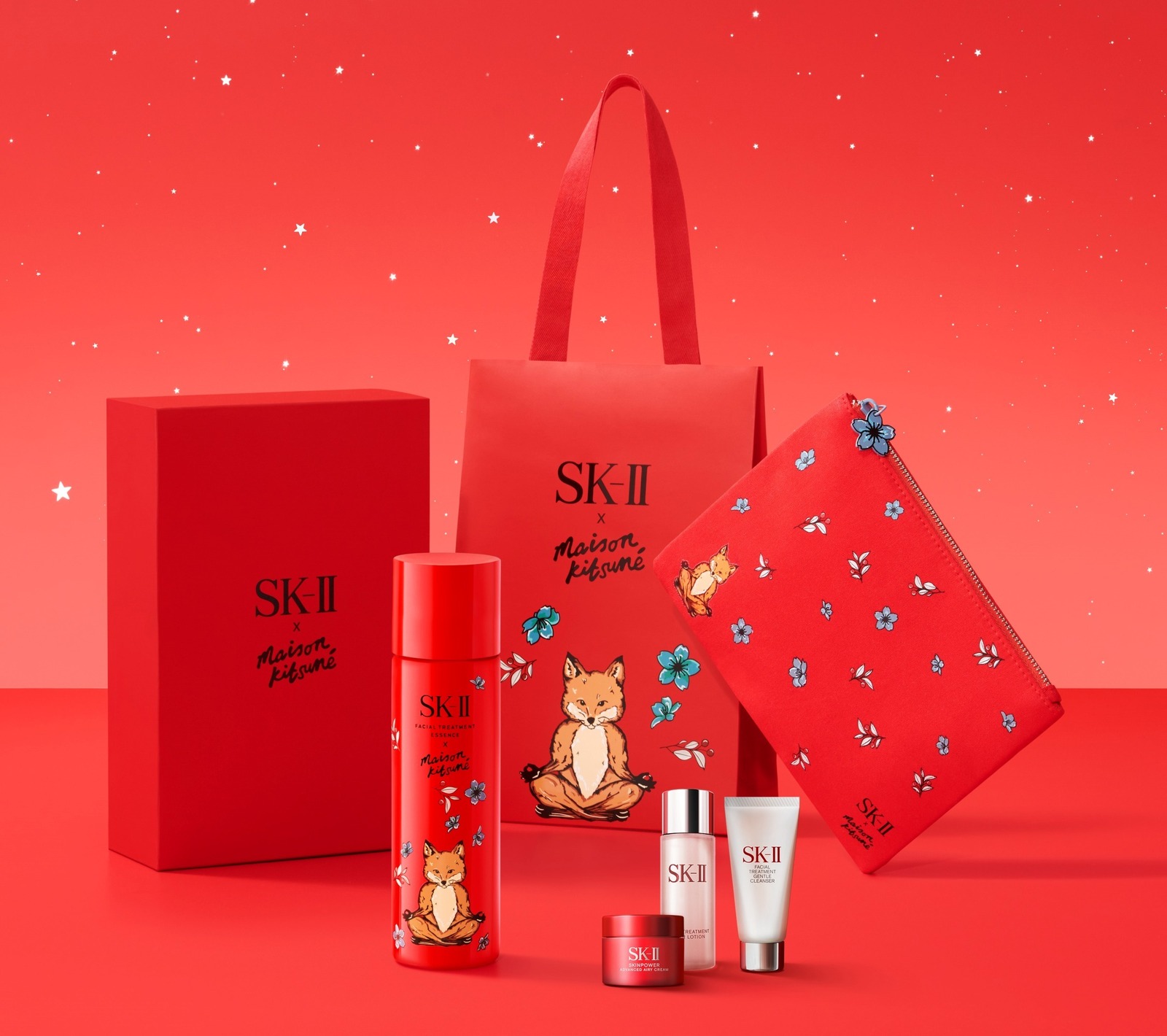 SK-II23年クリスマスコフレ、メゾンキツネとコラボ！人気化粧水が“ヨガ