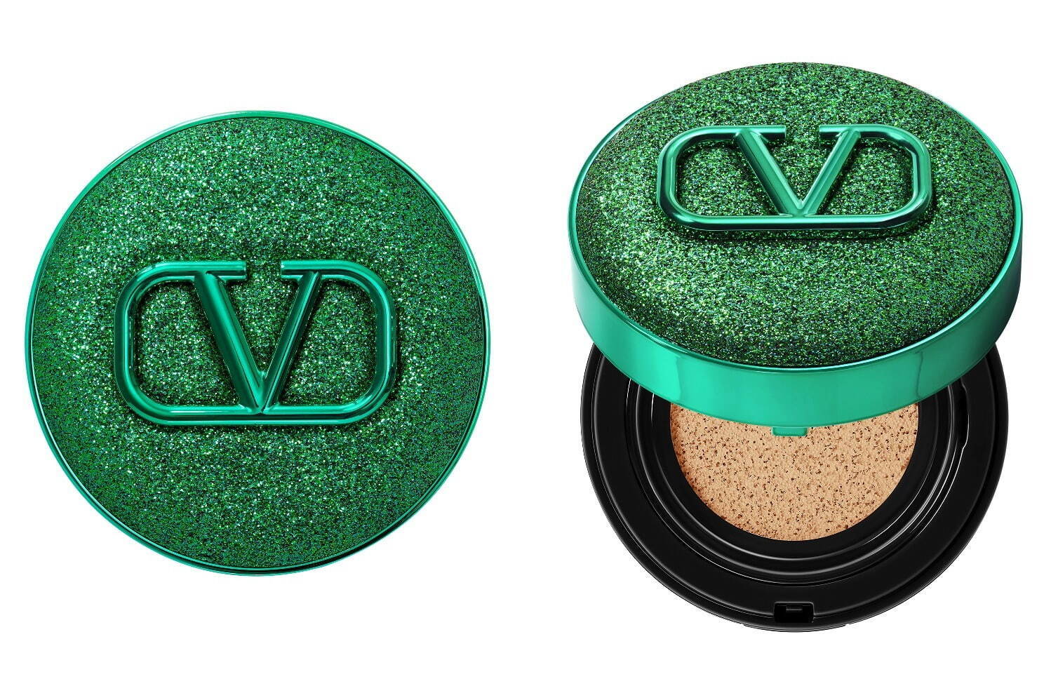 ヴァレンティノ ビューティ24年夏コスメ、“グリーングリッター煌めく