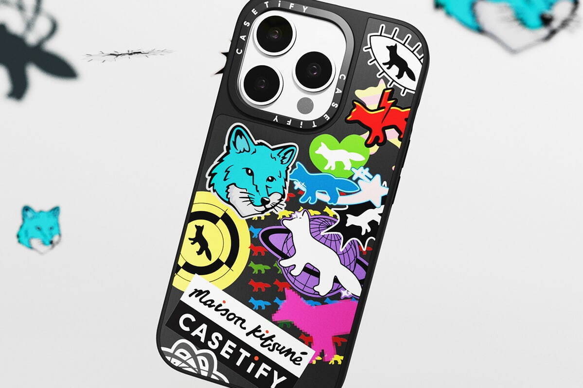 メゾン キツネ×ケースティファイ、ステッカー風“フォックス”を配した