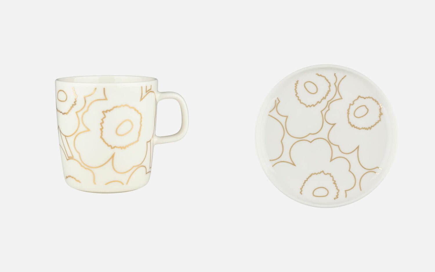 マリメッコのクリスマス「ウニッコ」雑貨、メタリックゴールドの