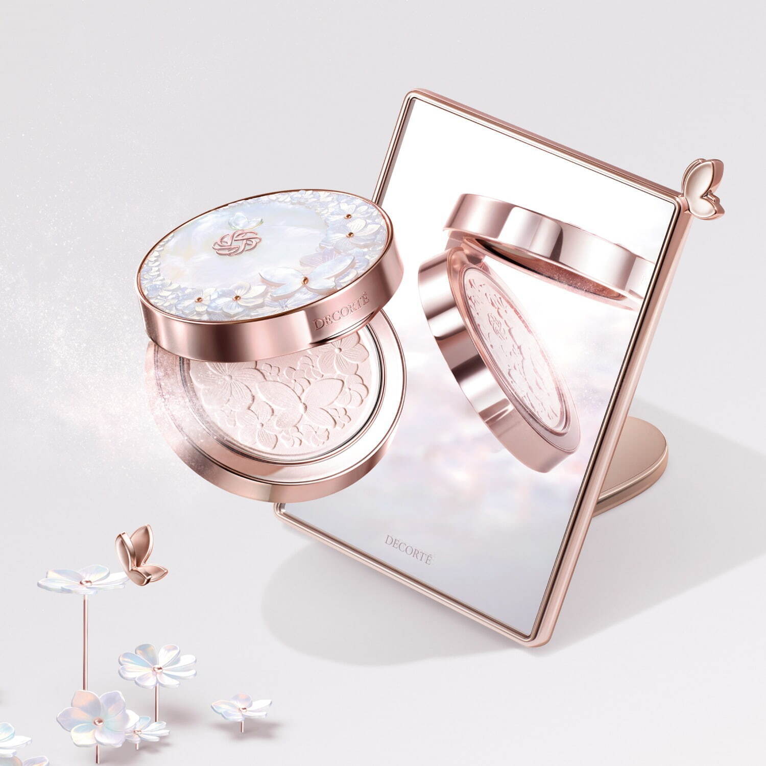 コスメデコルテのクリスマスコフレ2024、“白い花が咲く”ポーチ付き！4