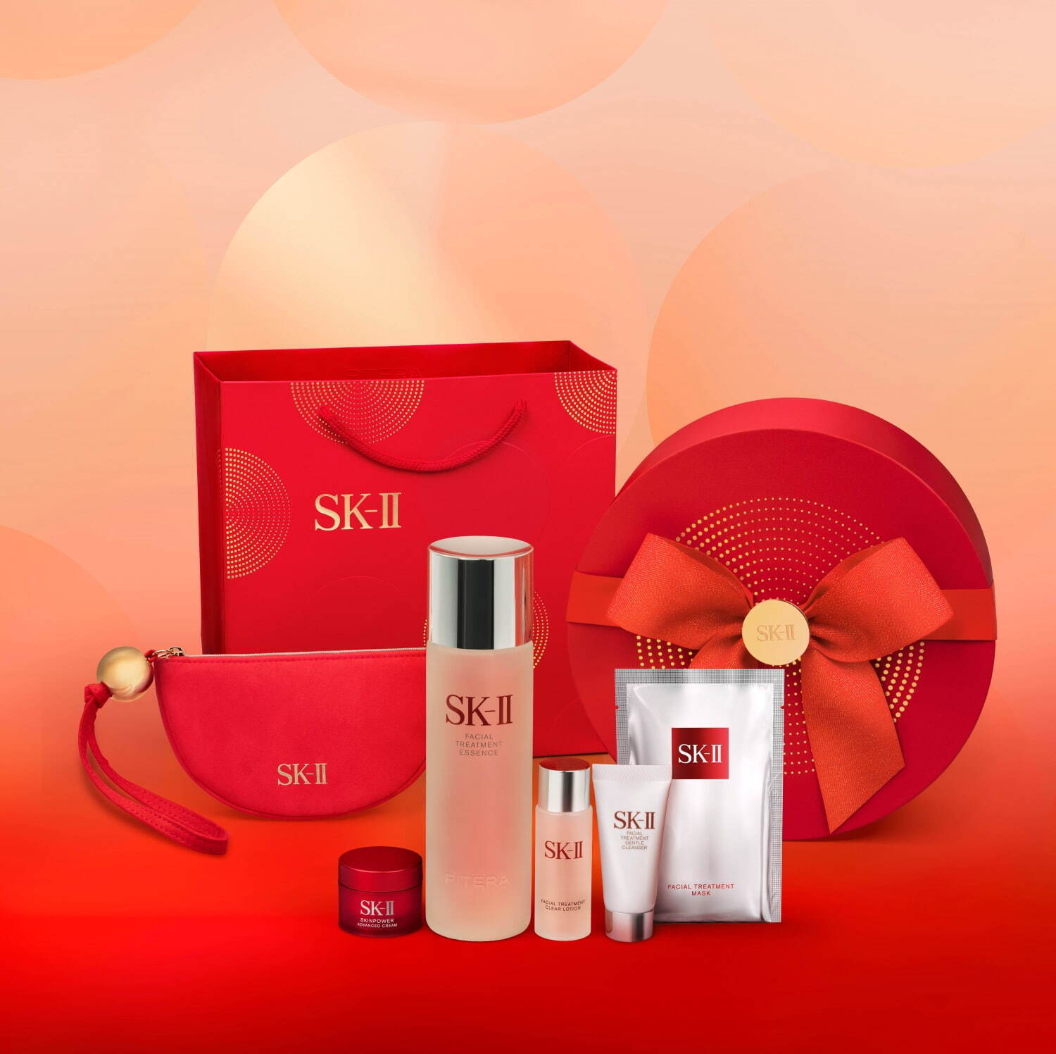 SK-II24年クリスマスコフレ第1弾、真っ赤なポーチ付き！“人気化粧水