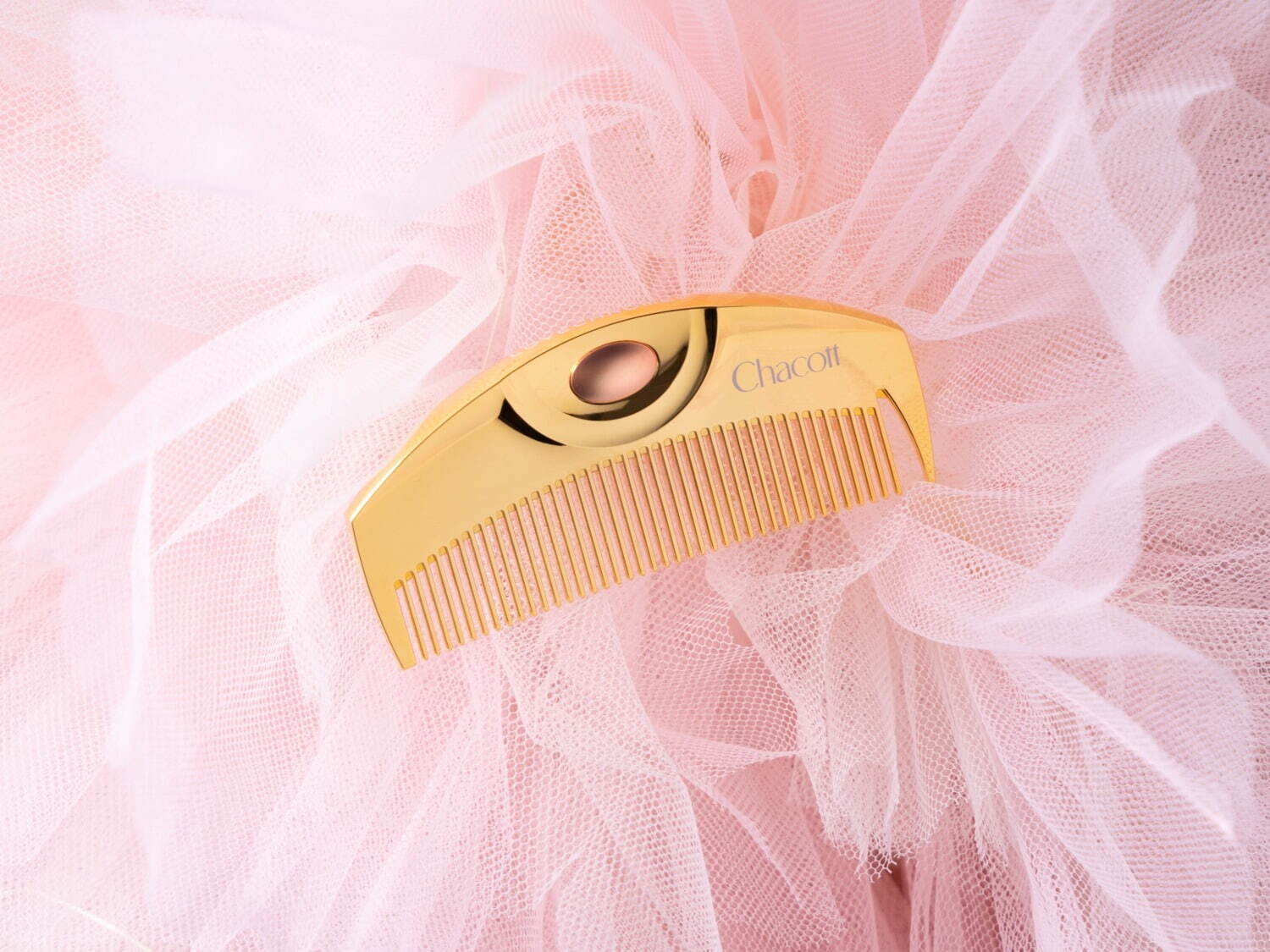 ラブクロム×チャコットの限定ヘアコーム「ツキ ゴールド」“ローズ
