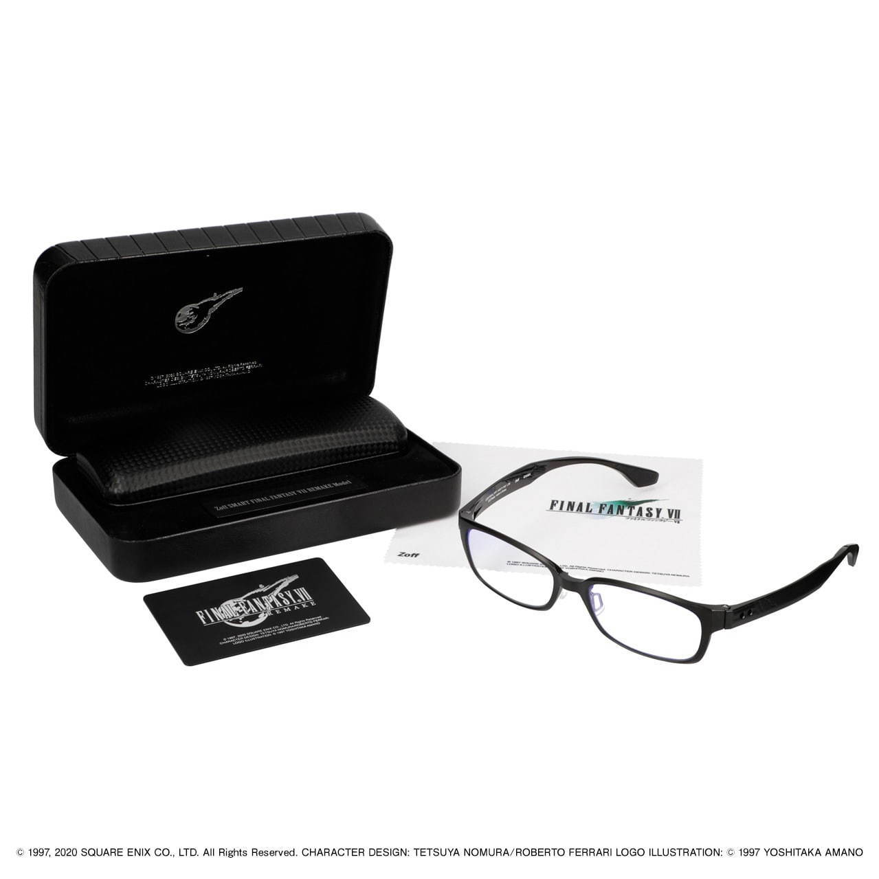 Zoff×FF7リメイクのコラボメガネ、テンプルにバスターソード＆メテオを