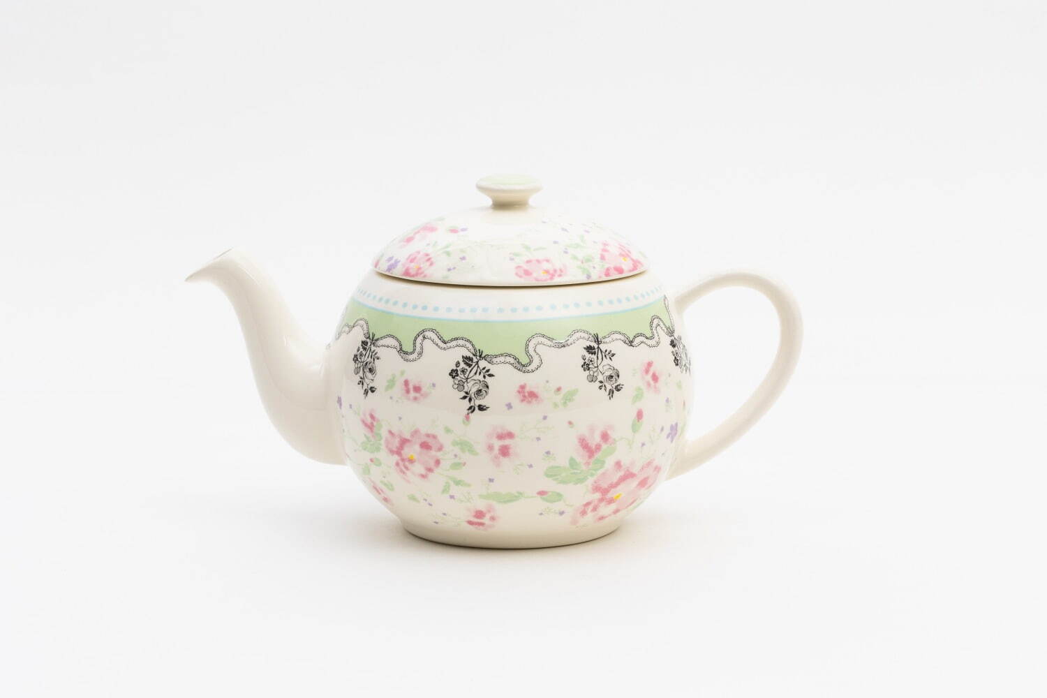 ラデュレ×陶器工房「ジアン」バラのブーケや花々を描いたティーポット