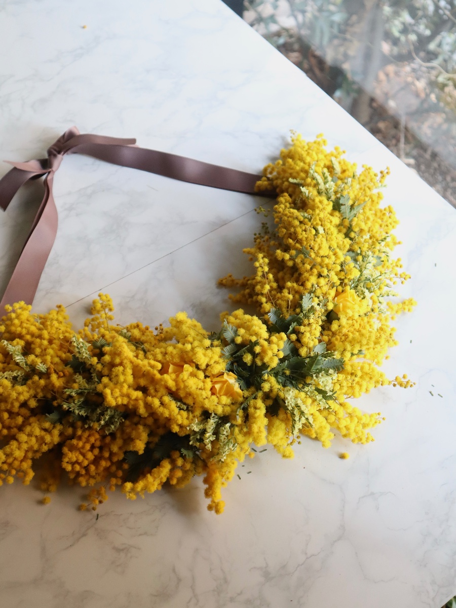 ミモザのハーフリース｜Fla-co（フラコ） - フラワーアレンジ作品投稿